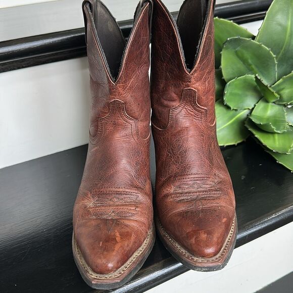 Abilene Men’s Genuine Leather Cowboy Boots Western Brown Distressed 8.5M USA - Picture 4 of 9